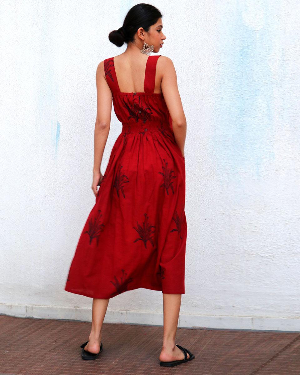 Isra Blockprinted Cotton Dress - NOMAD - Image 7