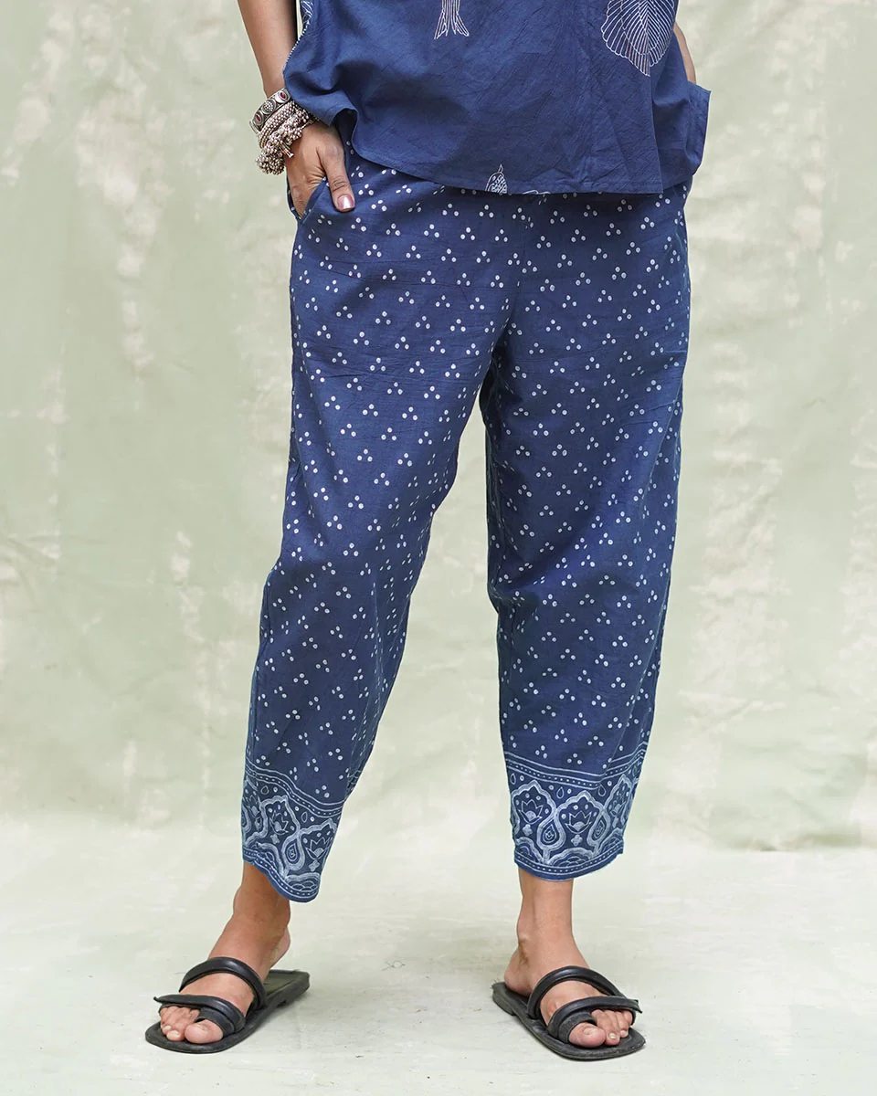 Jogi Blue Handblock Print Cotton Kurta Set - INDI - Image 8