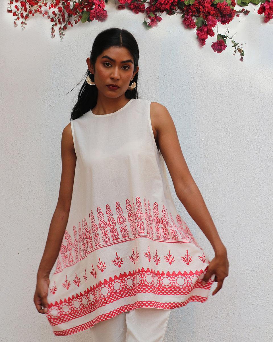 Juno Blockprinted Cotton Top - BGVL - Image 6