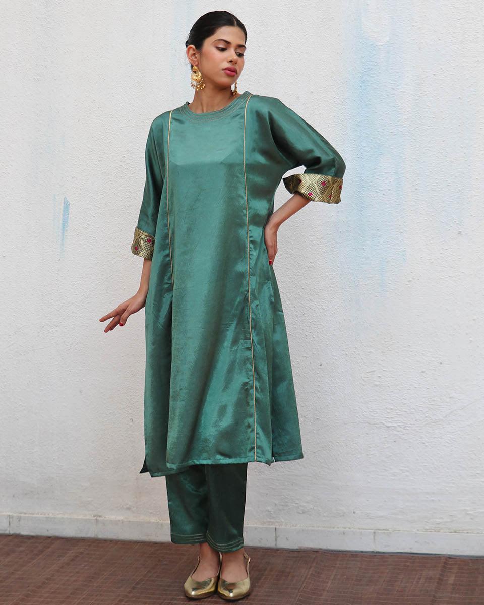 Junoon Mashru Silk Kurti & Bottom SET OF 2 - Sufiyana