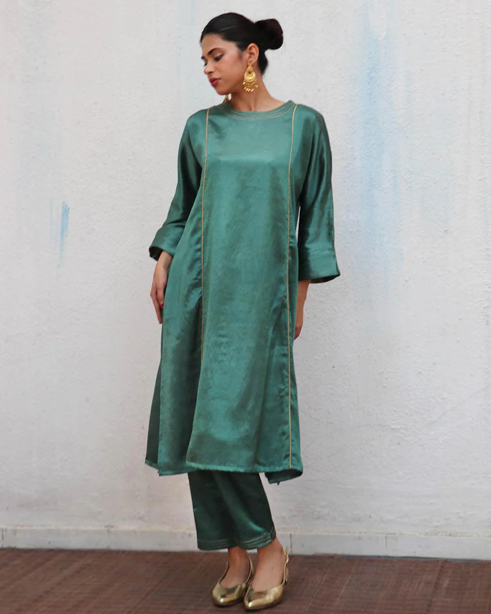 Junoon Mashru Silk Kurti & Bottom SET OF 2 - Sufiyana - Image 5