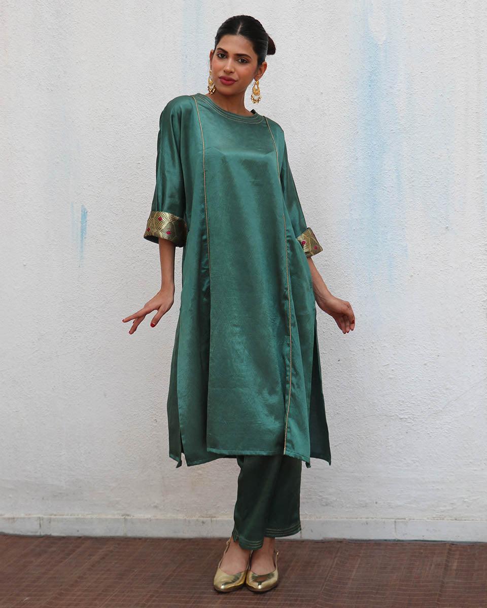 Junoon Mashru Silk Kurti & Bottom SET OF 2 - Sufiyana - Image 6