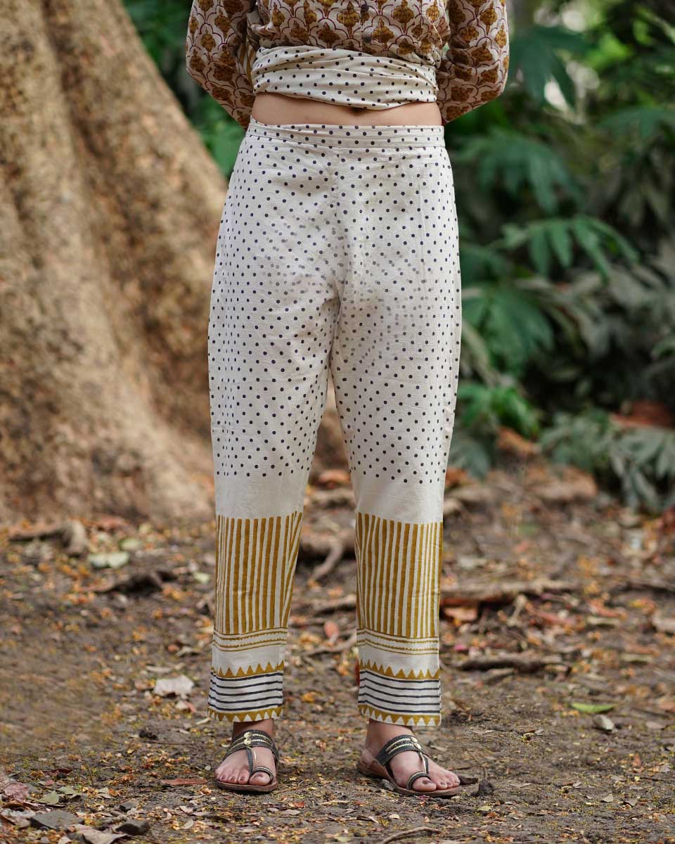 Koyal Si Tu Ivory Block Printed Cotton Kurta Set- WW - Image 11