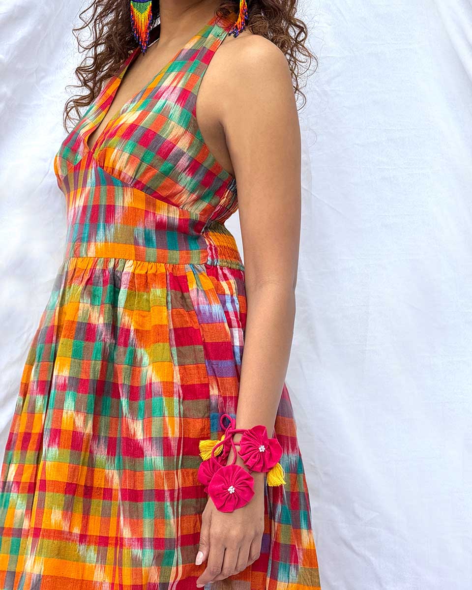 Koyel Gamcha Cotton Dress - GMC - Image 7