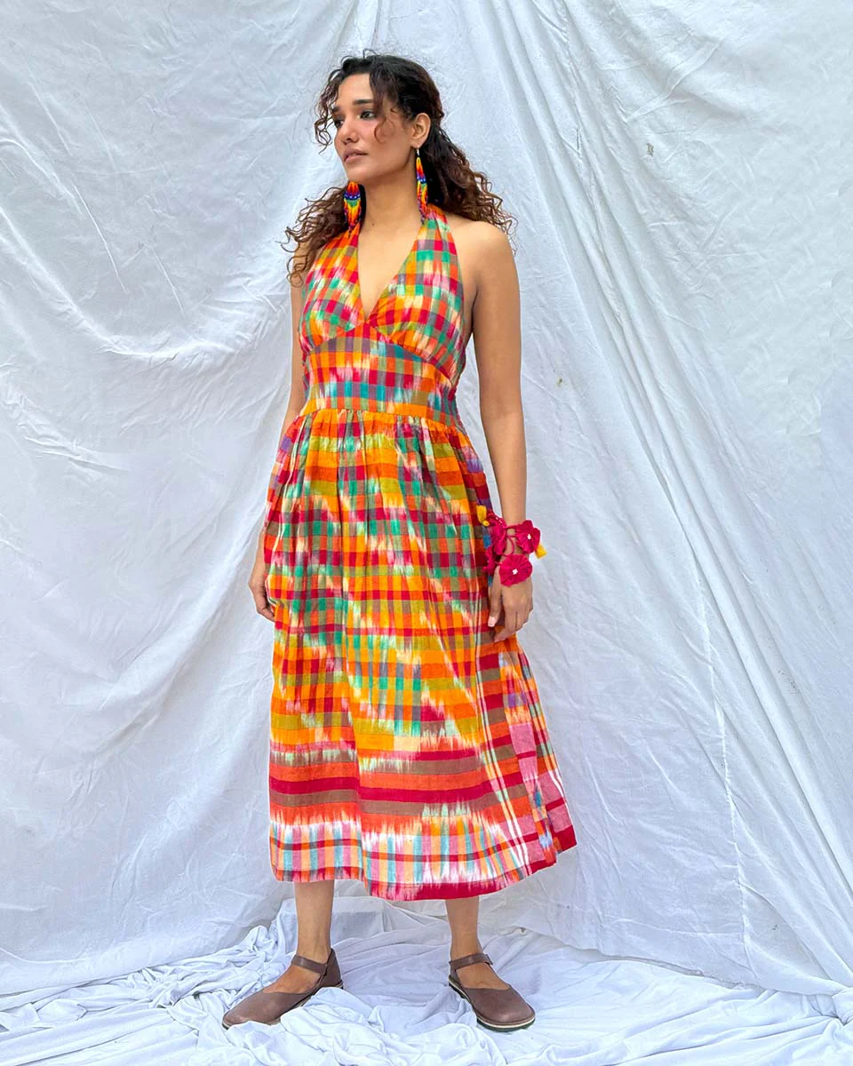 Koyel Gamcha Cotton Dress - GMC - Image 8