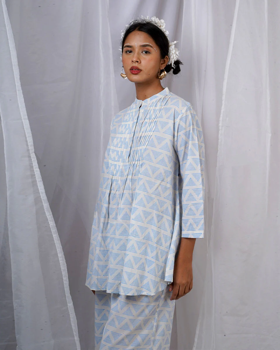 Kuhu Ivory Hand Block Printed Top-BAD - Image 2
