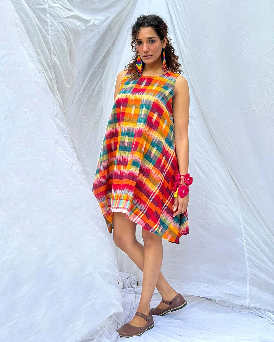 Leelabali Gamcha Cotton Dress - GMC - Image 4