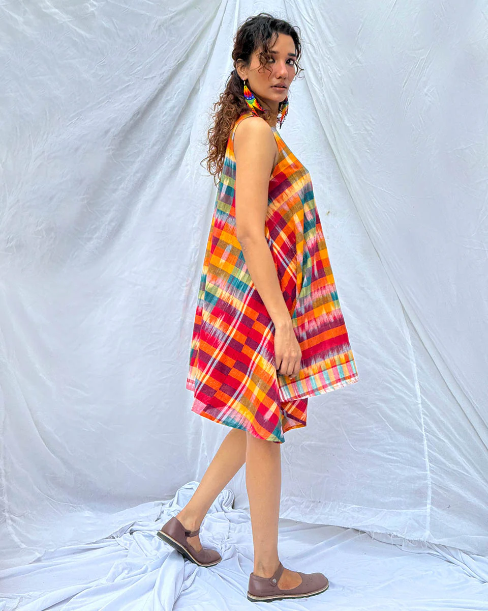 Leelabali Gamcha Cotton Dress - GMC - Image 5