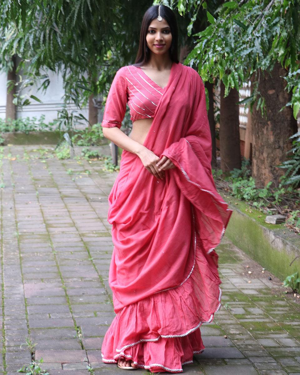 Lumina Pink Mulmul Cotton Blouse - Jugnoo - Image 4