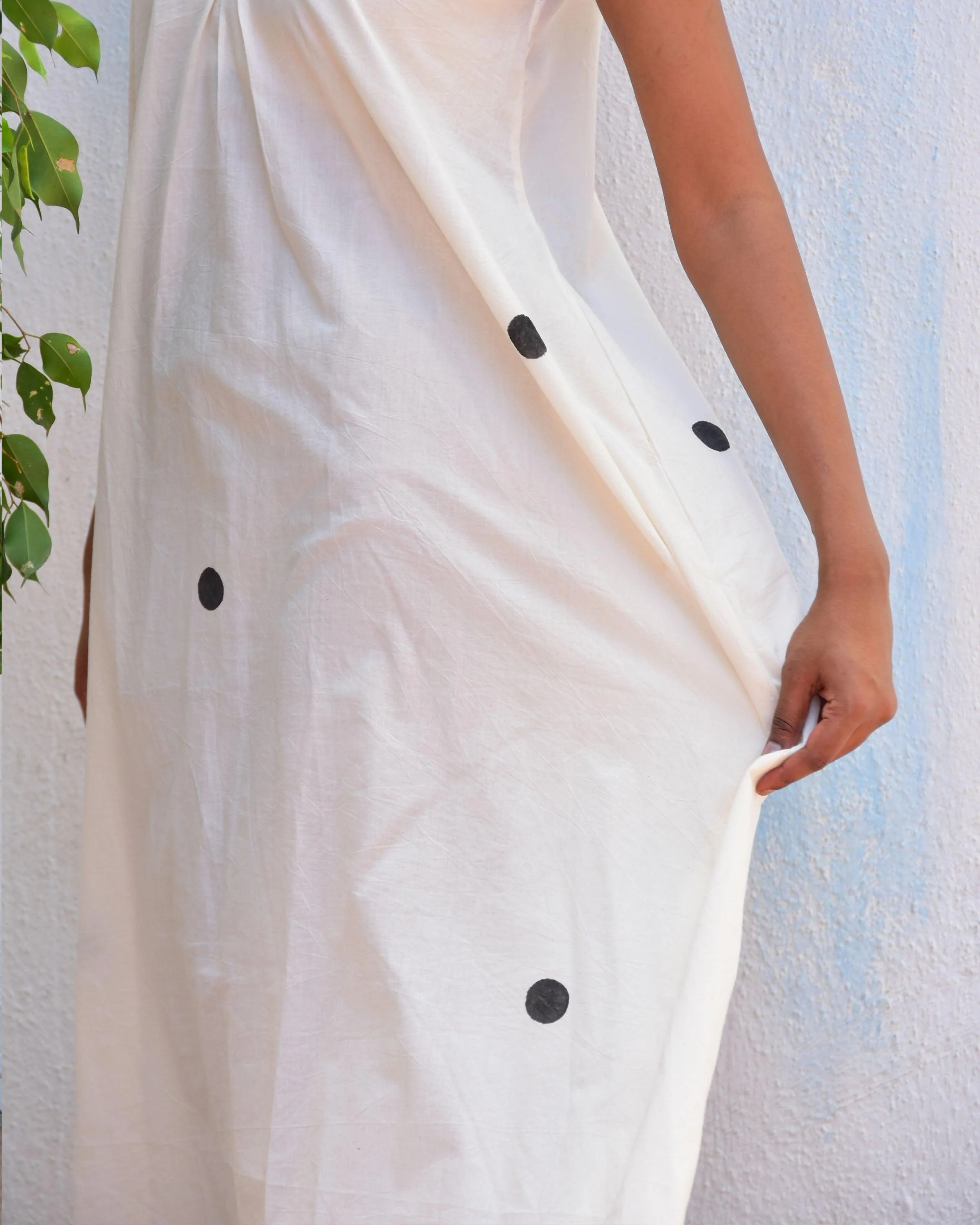 Lunar Lace Handblockprinted Cotton Dress - Vnmn - Image 8