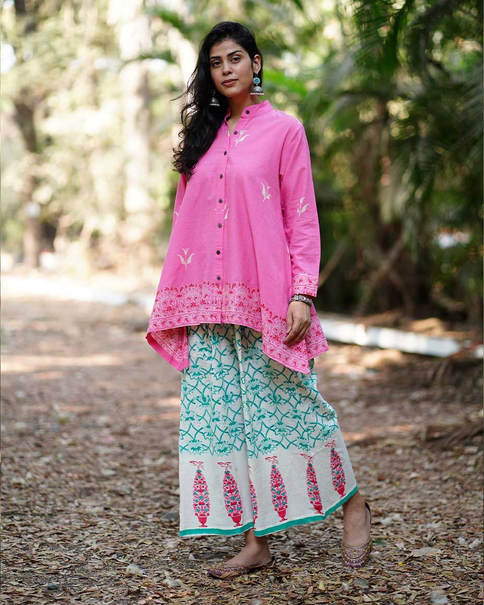 Magnoliaâ€™s Mist Pink Handblock Top - MMG - Image 2