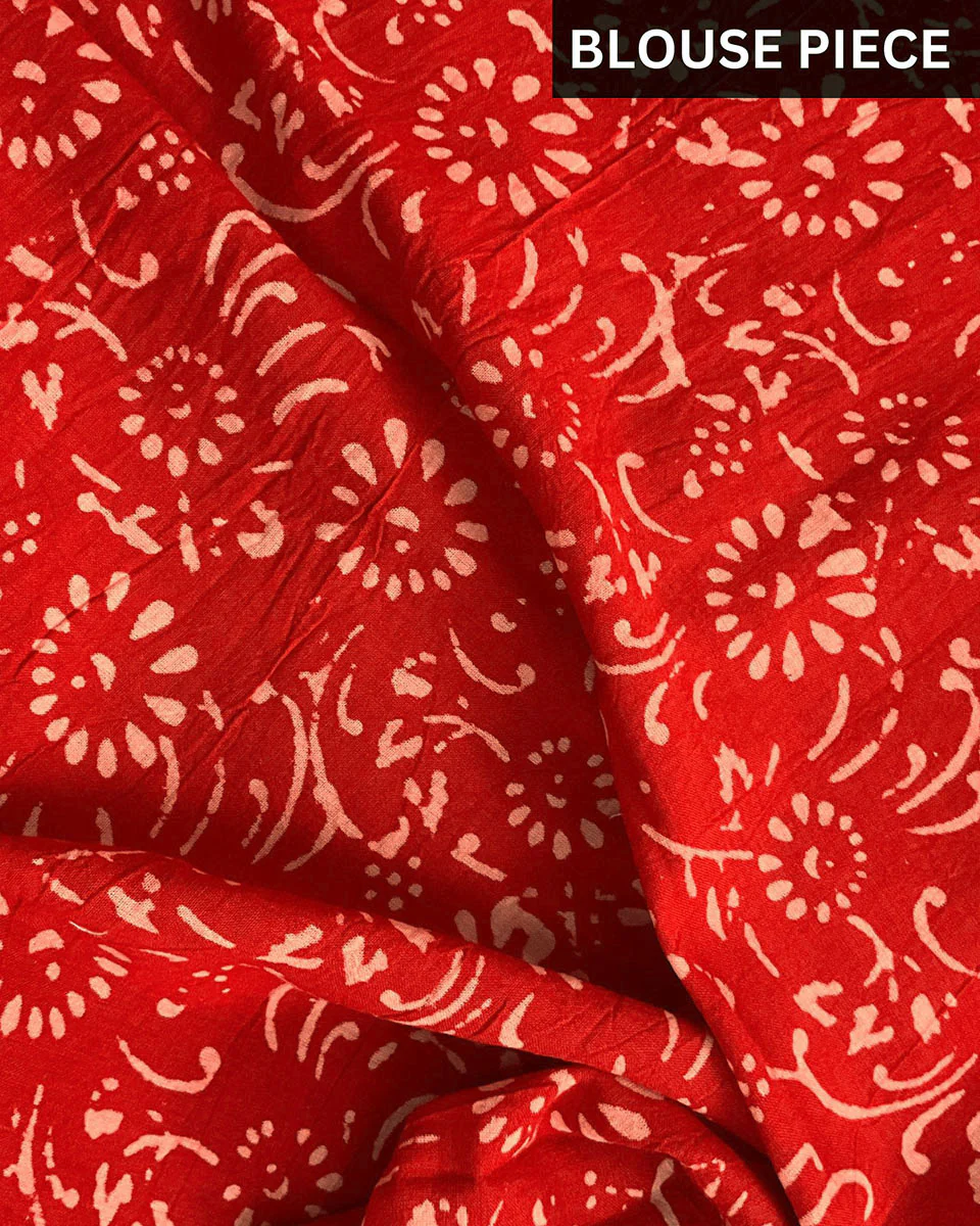 Dragonfly Love Handblockprinted Cotton Saree - Image 4