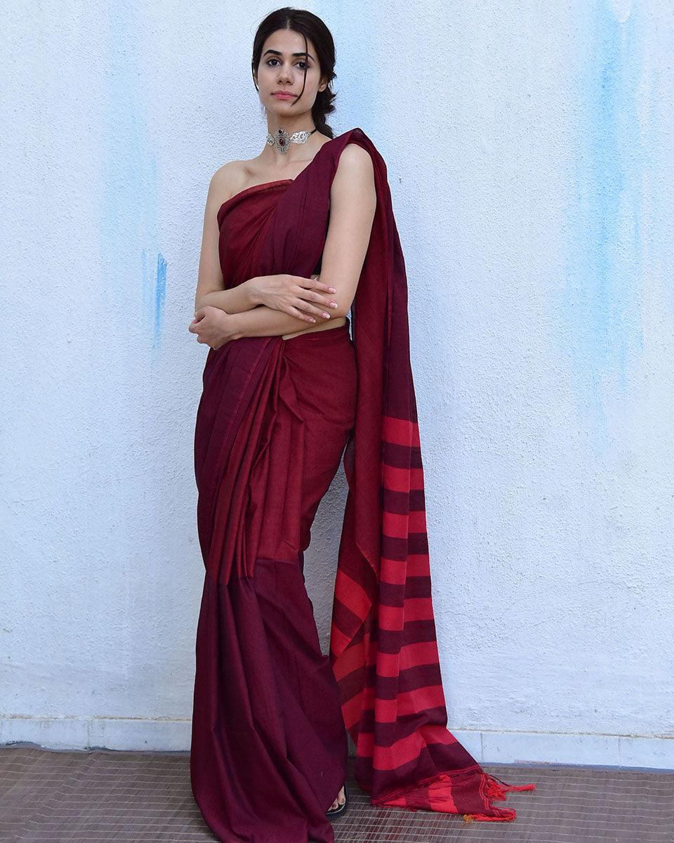 Matilda Handwoven Cotton Saree-Leela - Image 5