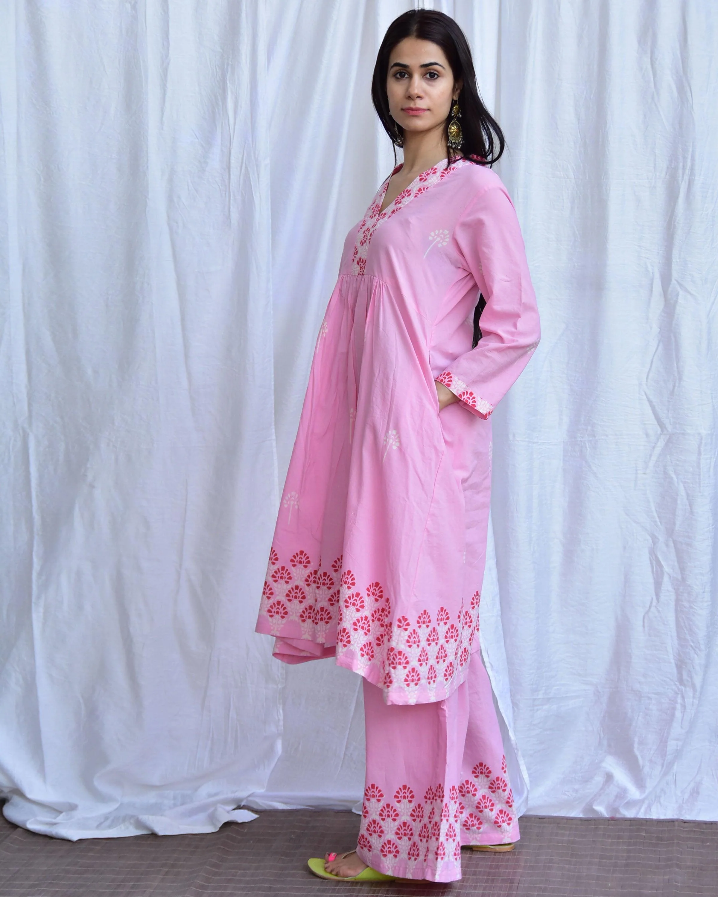 Mausam- E - Bahar Handblockprinted Cotton Kurta Set Of 2-Sor - Image 6
