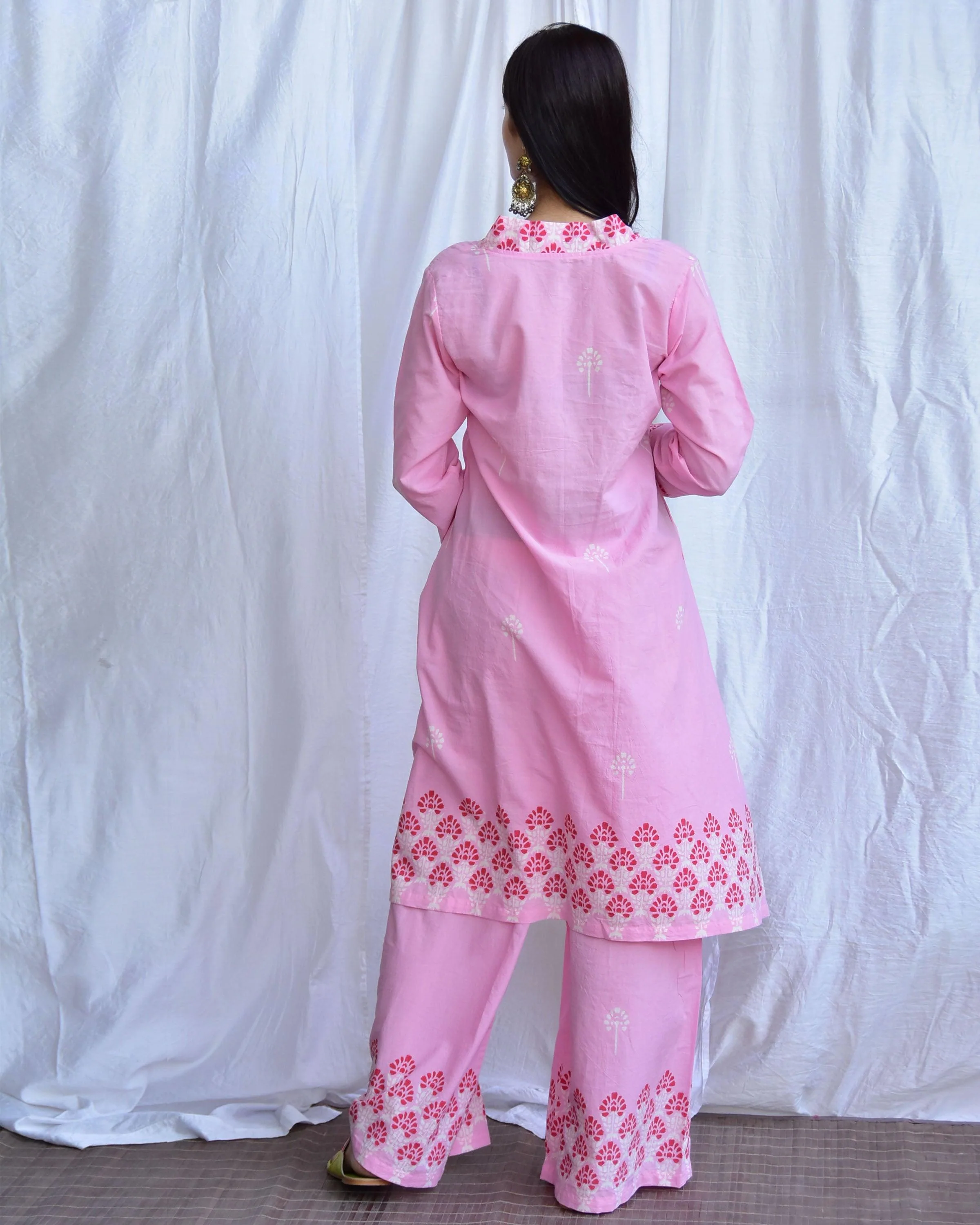 Mausam- E - Bahar Handblockprinted Cotton Kurta Set Of 2-Sor - Image 8