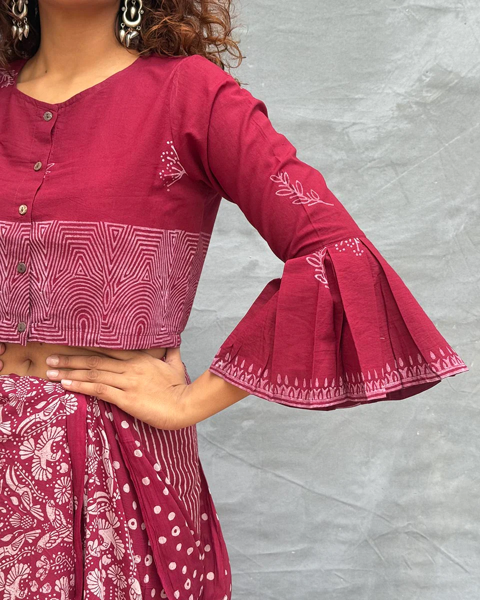 Meadow Blockprinted Cotton Blouse - Image 2