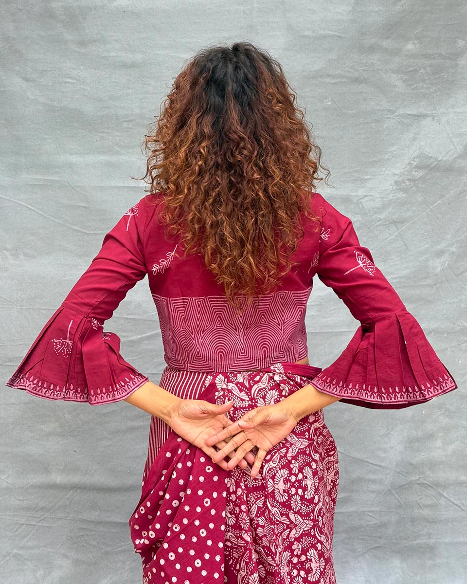 Meadow Blockprinted Cotton Blouse - Image 7