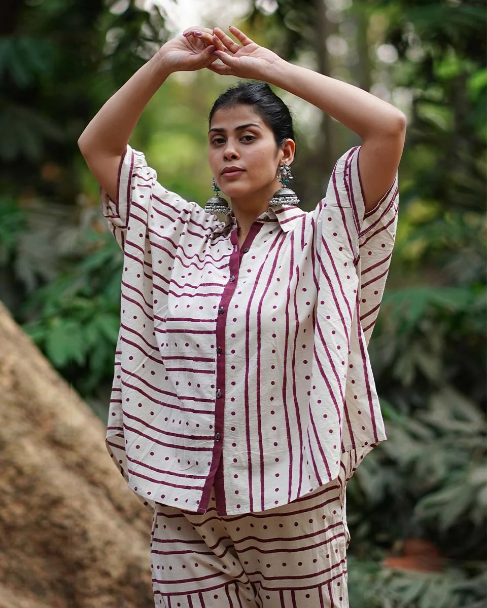 Megha Re Ivory Block Printed Cotton Shirt - WW - Image 4