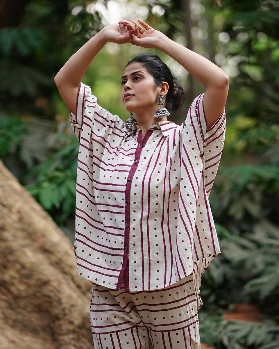 Megha Re Ivory Block Printed Cotton Shirt - WW - Image 5