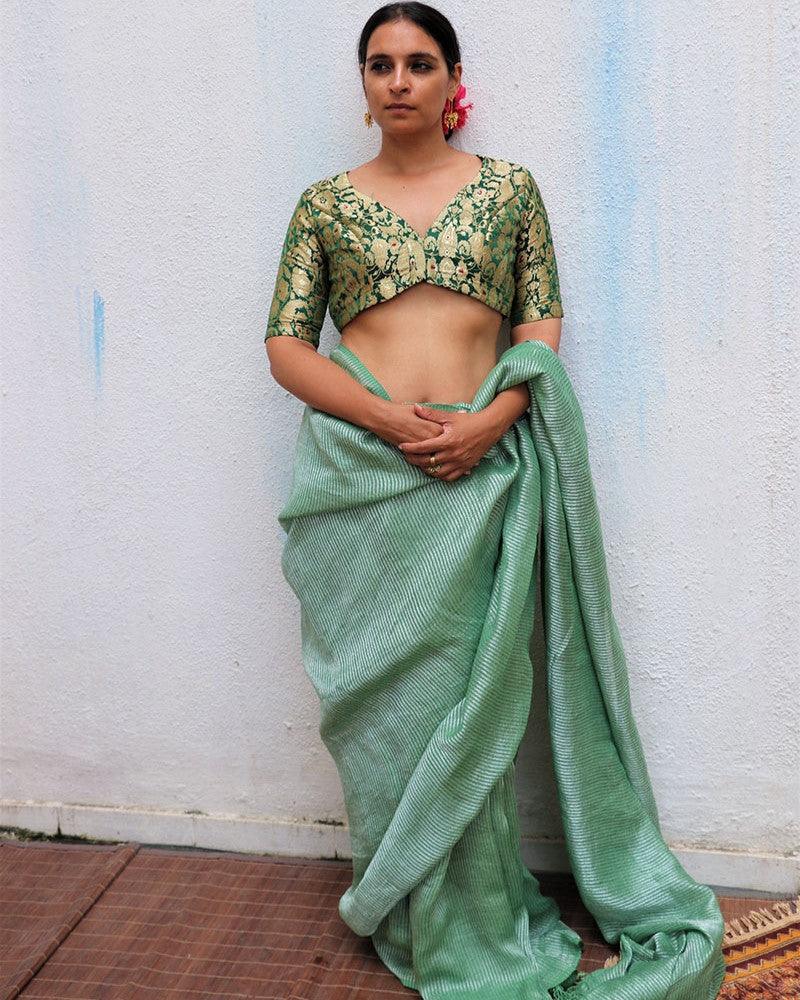 Mehendi Green Brocade Blouse - TOG - Image 3