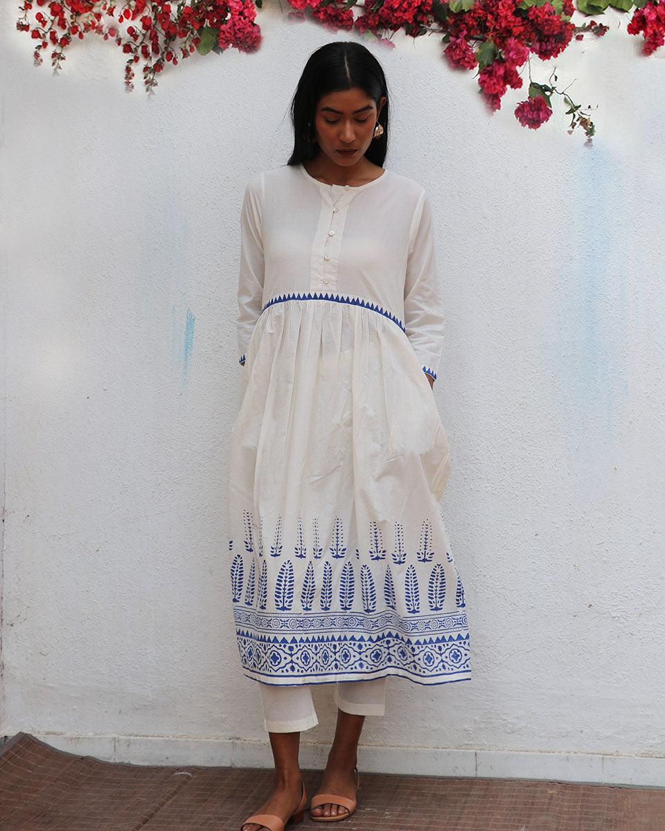 Mehuli Blockprinted Cotton Kurta Set - BGVL - Image 4