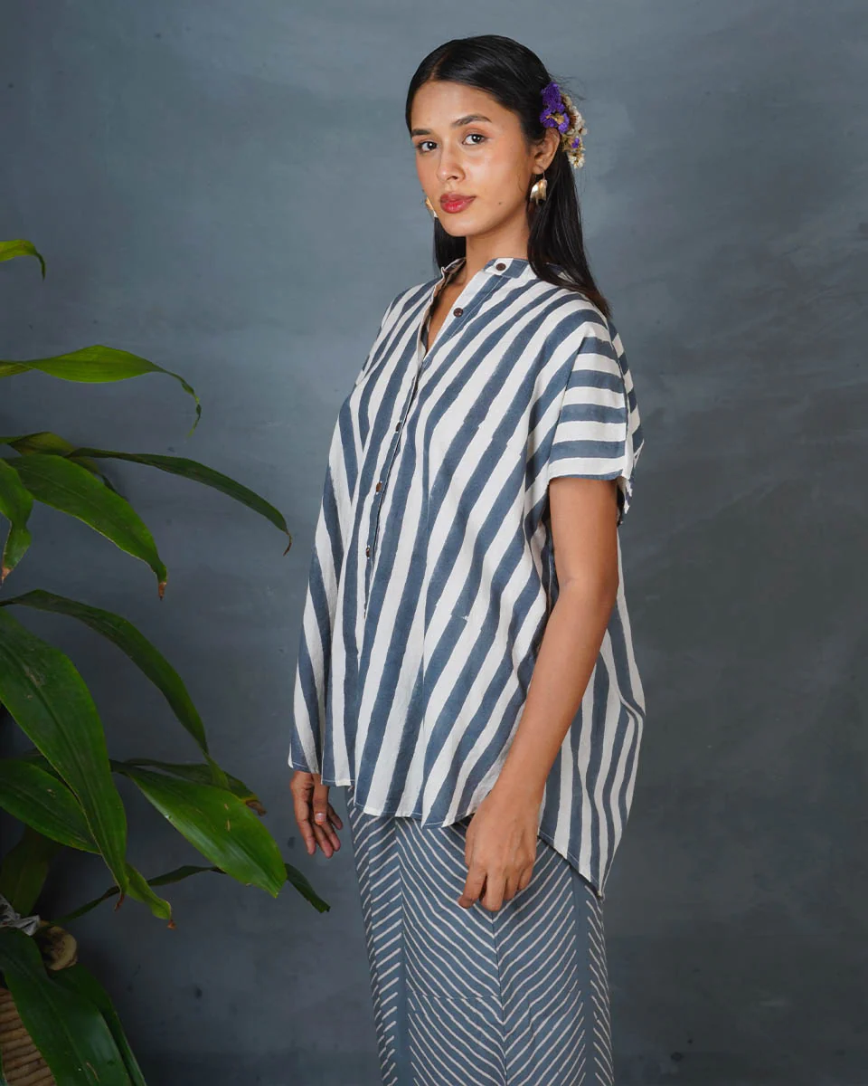 Melted Dusk Grey Block Printed Shirt - BMS - Image 6