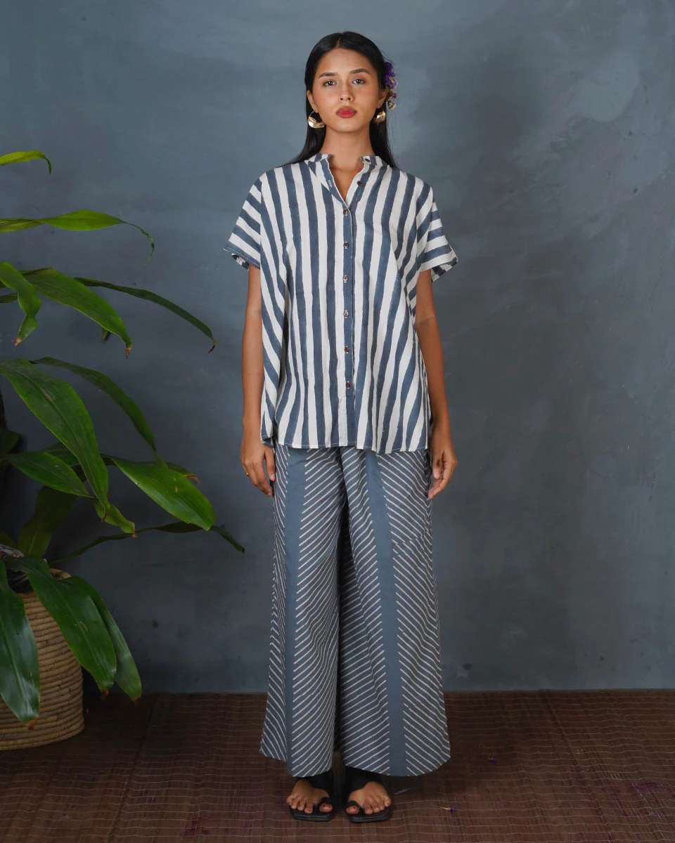 Melted Dusk Grey Block Printed Shirt - BMS - Image 8