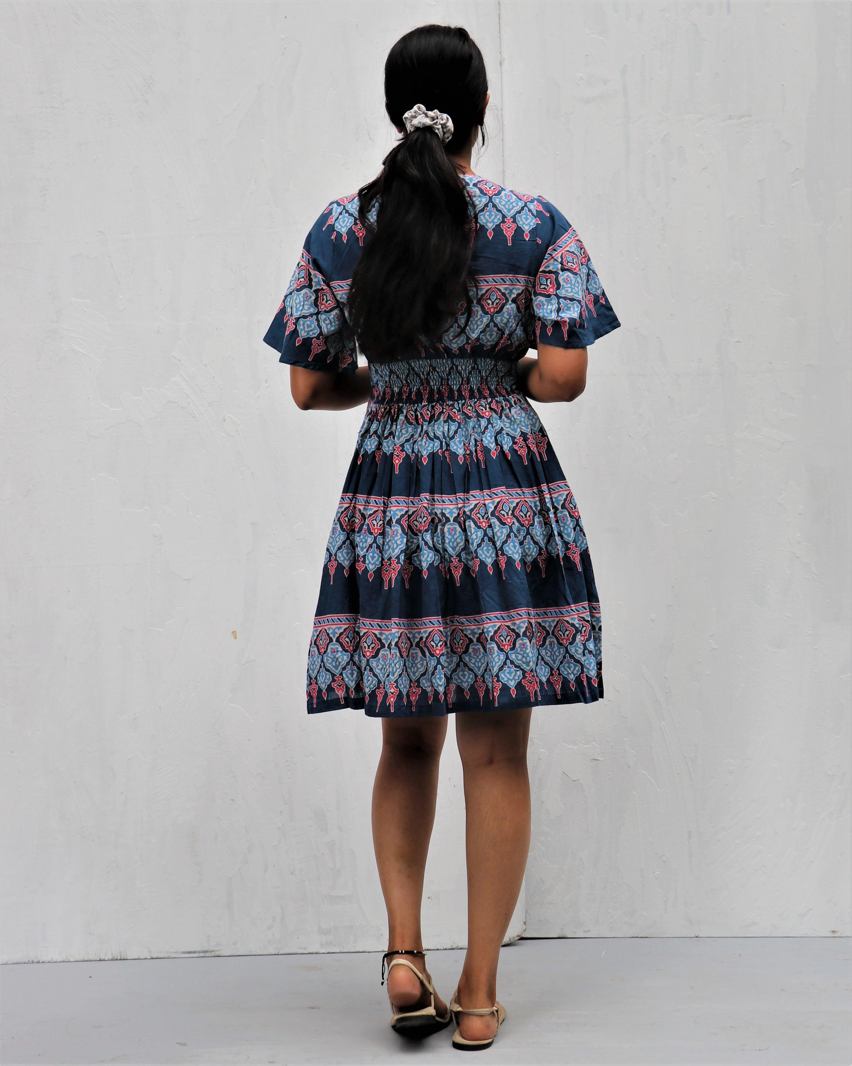 Midnight Dream Hand Block-Printed Cotton Dress - Neelanjali - Image 8