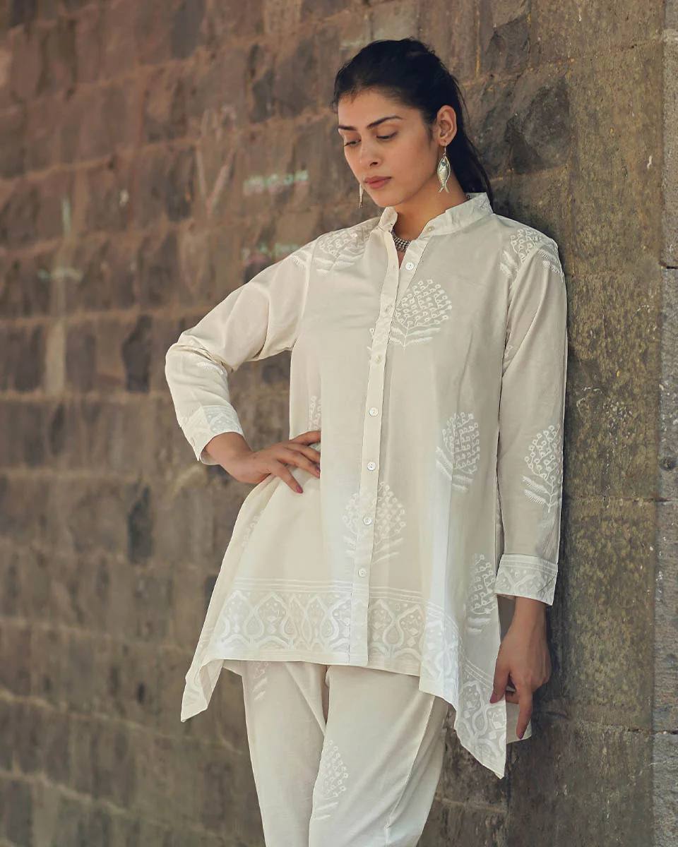 Milk Thistle Ivory Block Printed Top - SFD - Image 7