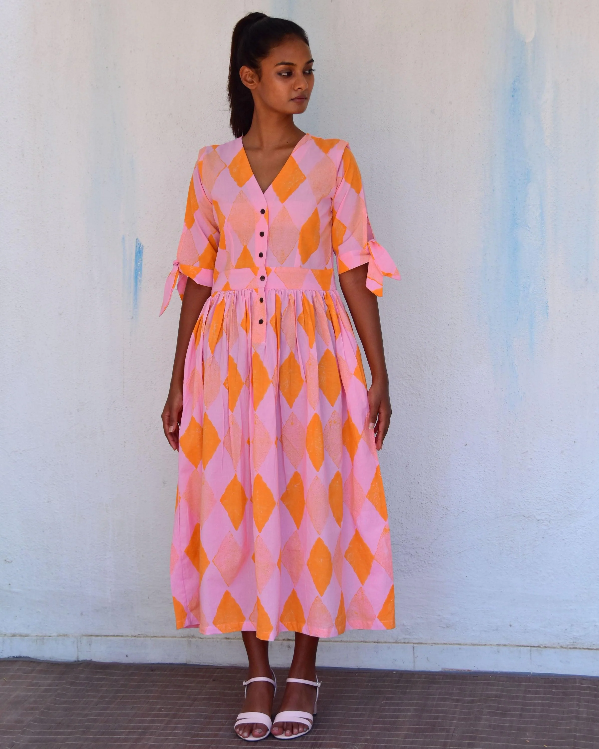Miranda Handblockprinted Cotton Dress-Sor - Image 6