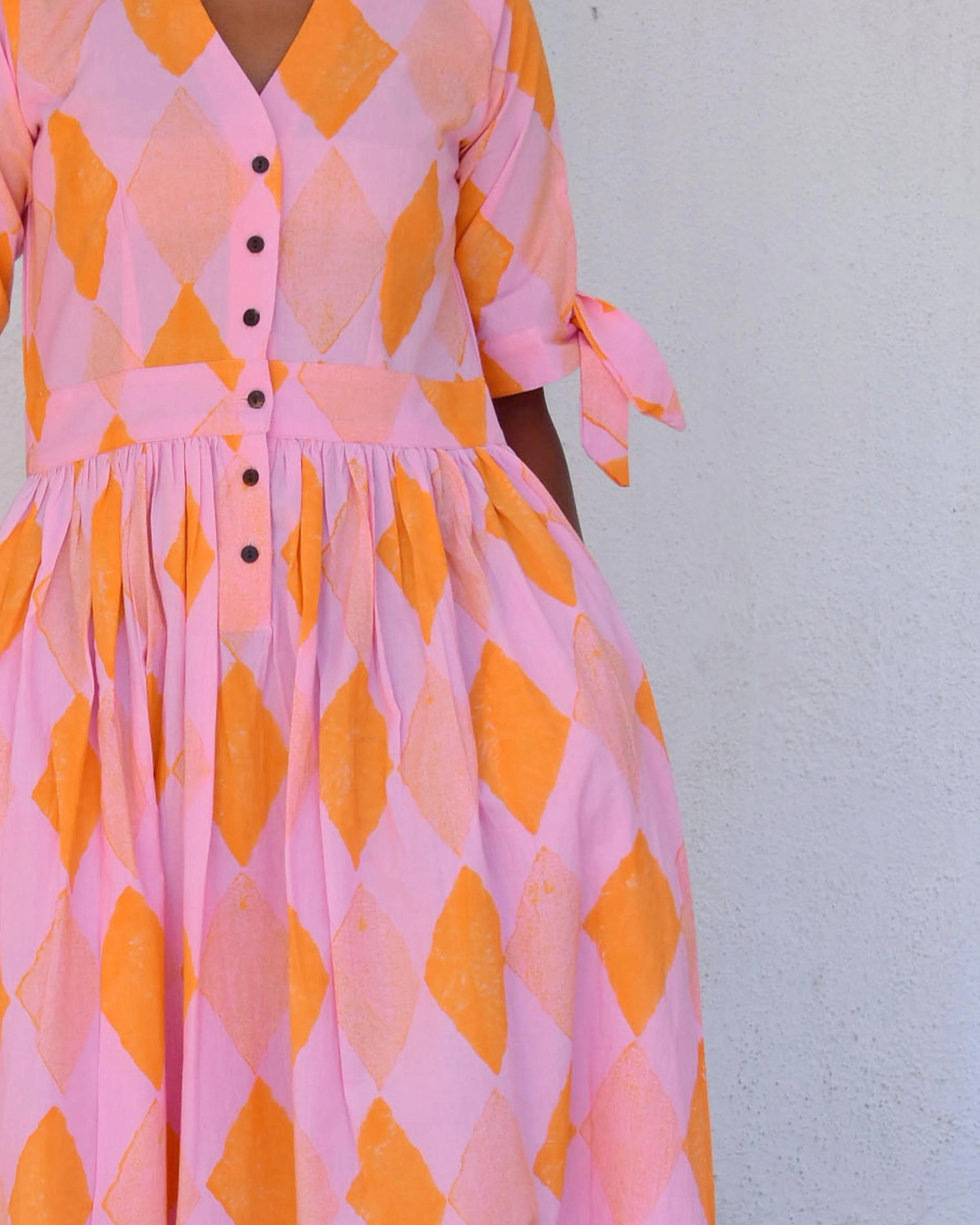 Miranda Handblockprinted Cotton Dress-Sor - Image 9