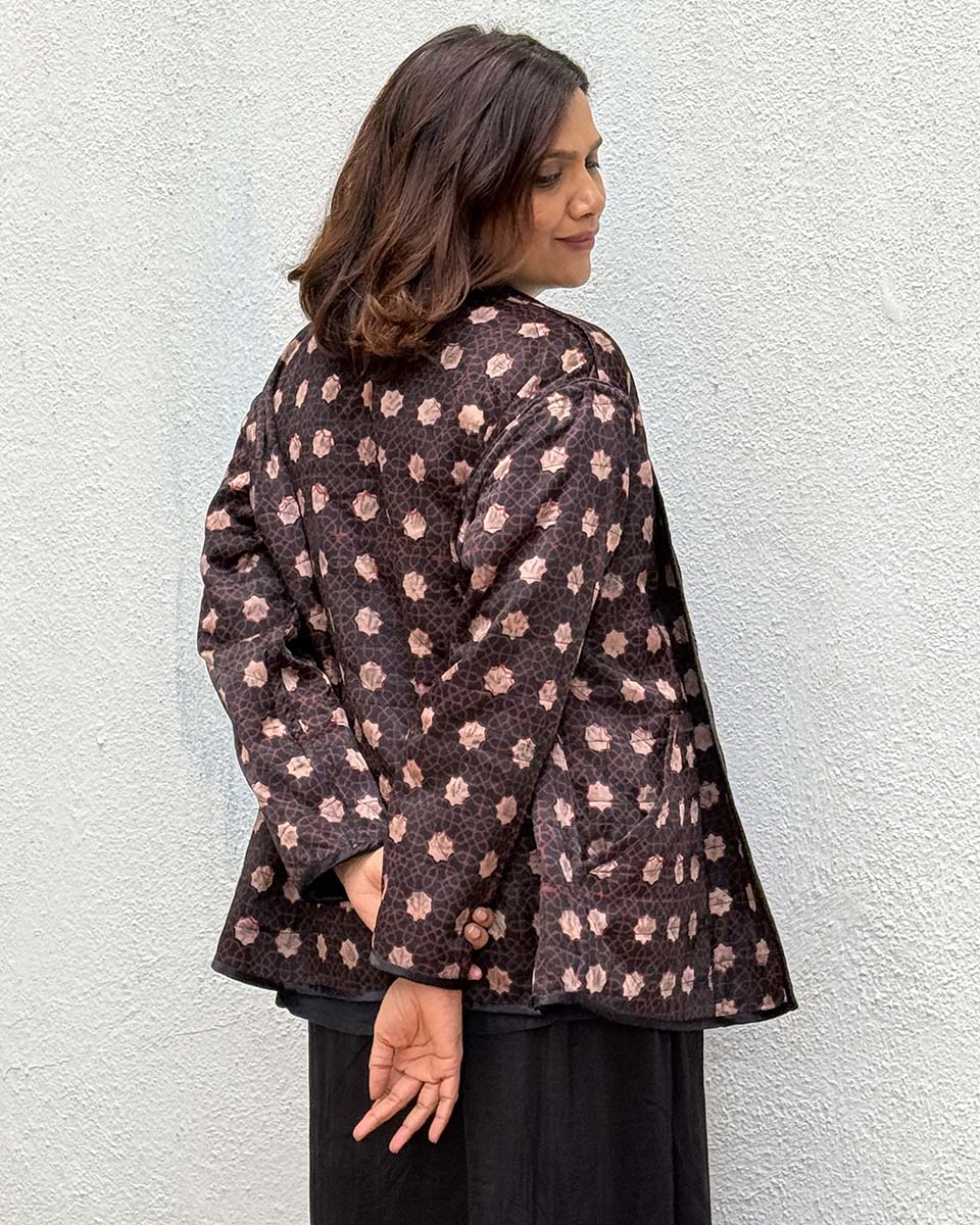 Moonchild Mashru Silk Reversible Quilted Jacket - Image 12
