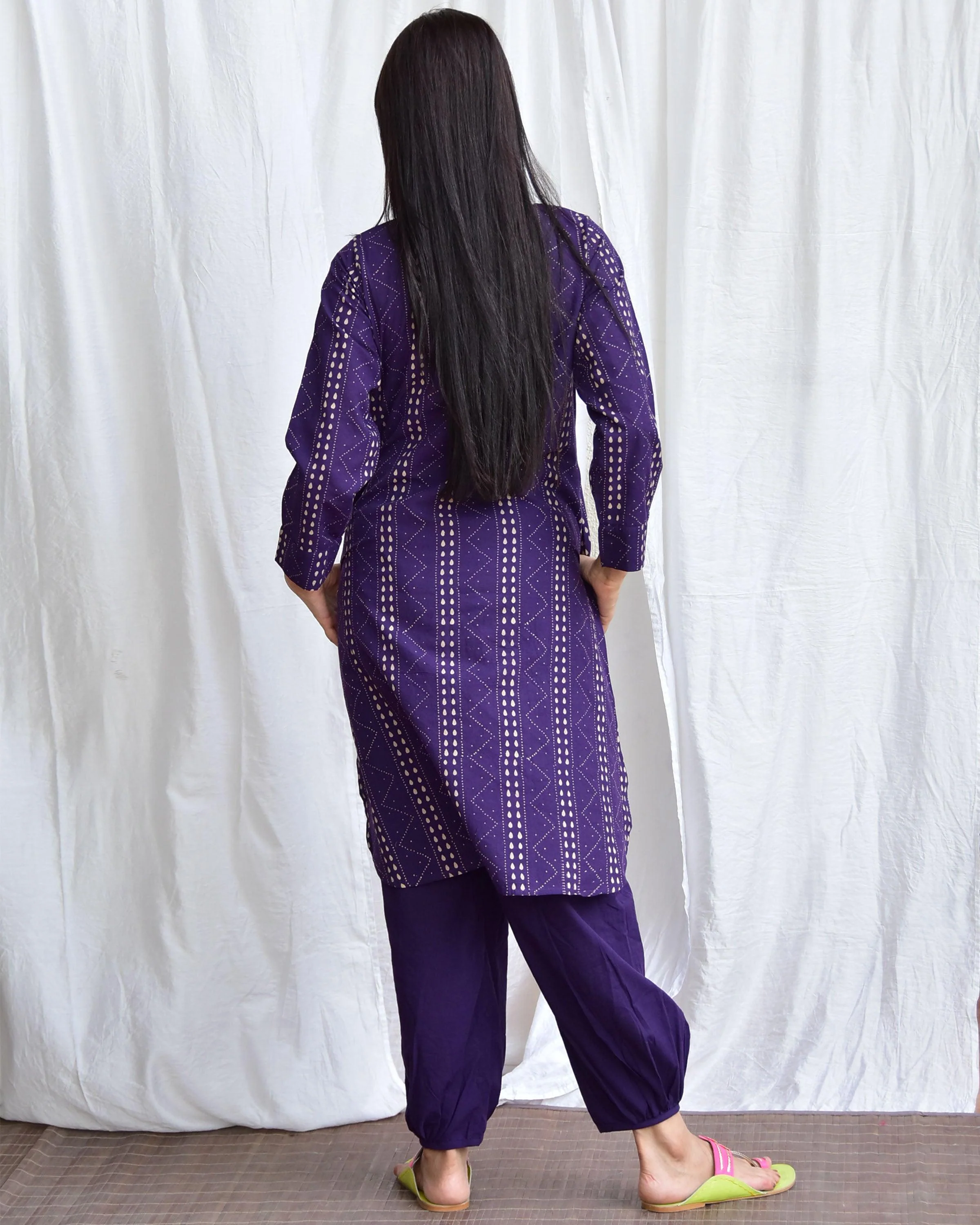 Moray Eel Handblockprinted Cotton Kurta Set Of 2-Sor - Image 6