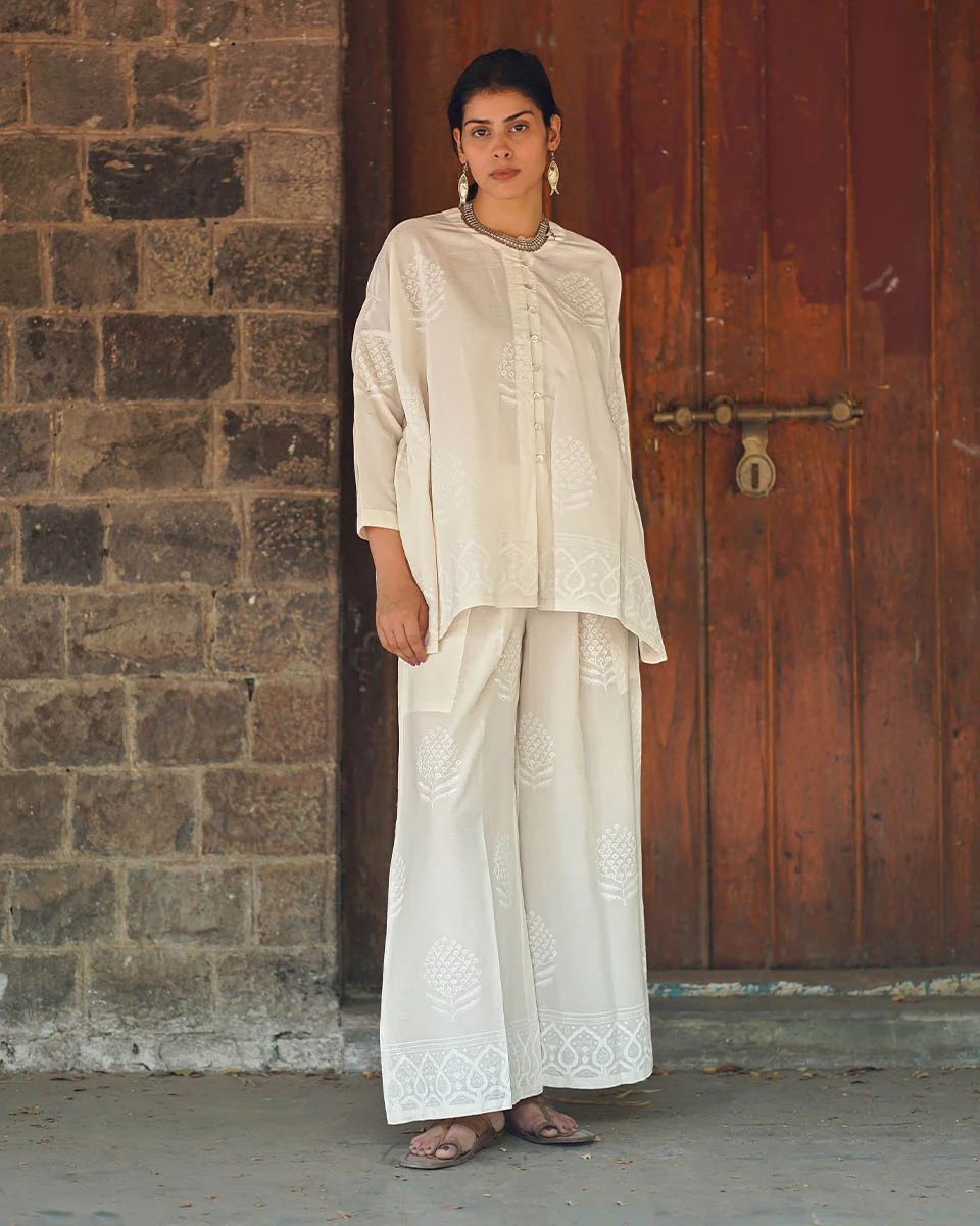 Morning Butter Ivory Block Printed Top - SFD - Image 11