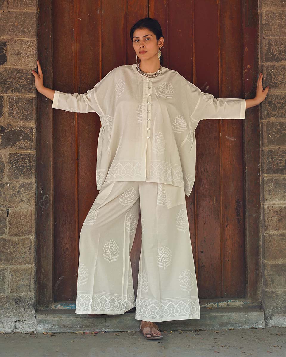 Morning Butter Ivory Block Printed Top - SFD - Image 14