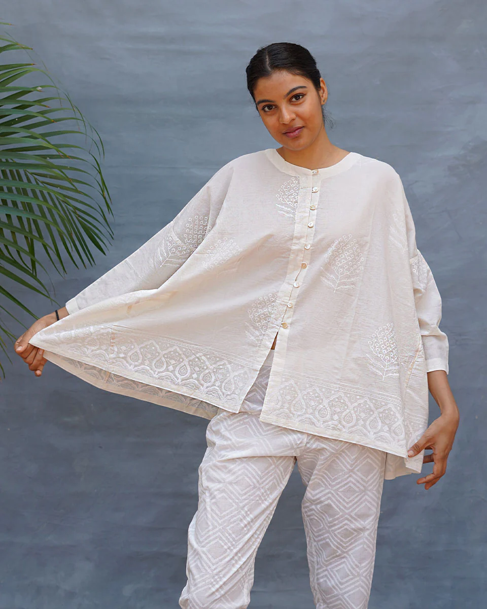 Morning Butter Ivory Block Printed Top - SFD - Image 7
