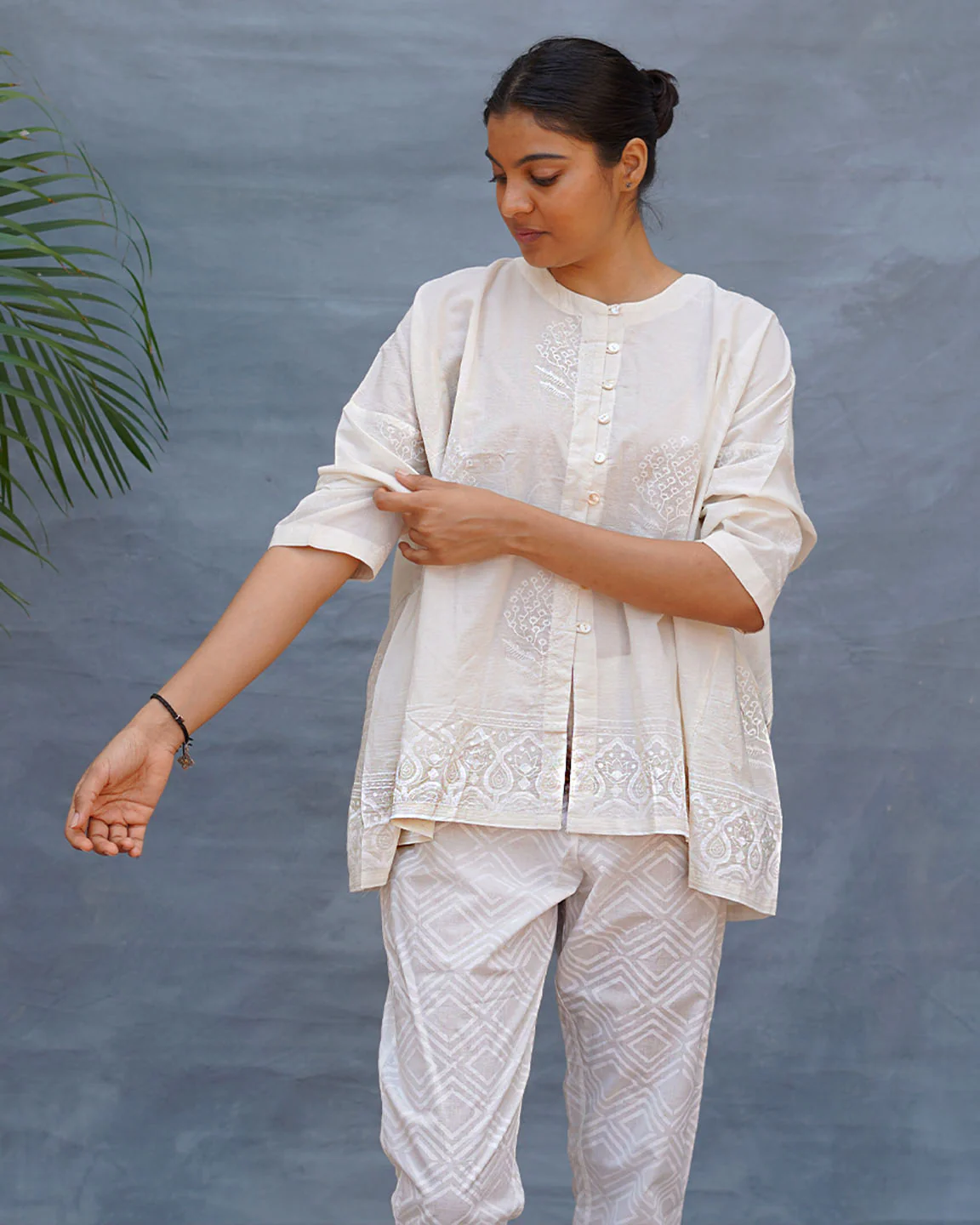 Morning Butter Ivory Block Printed Top - SFD - Image 9