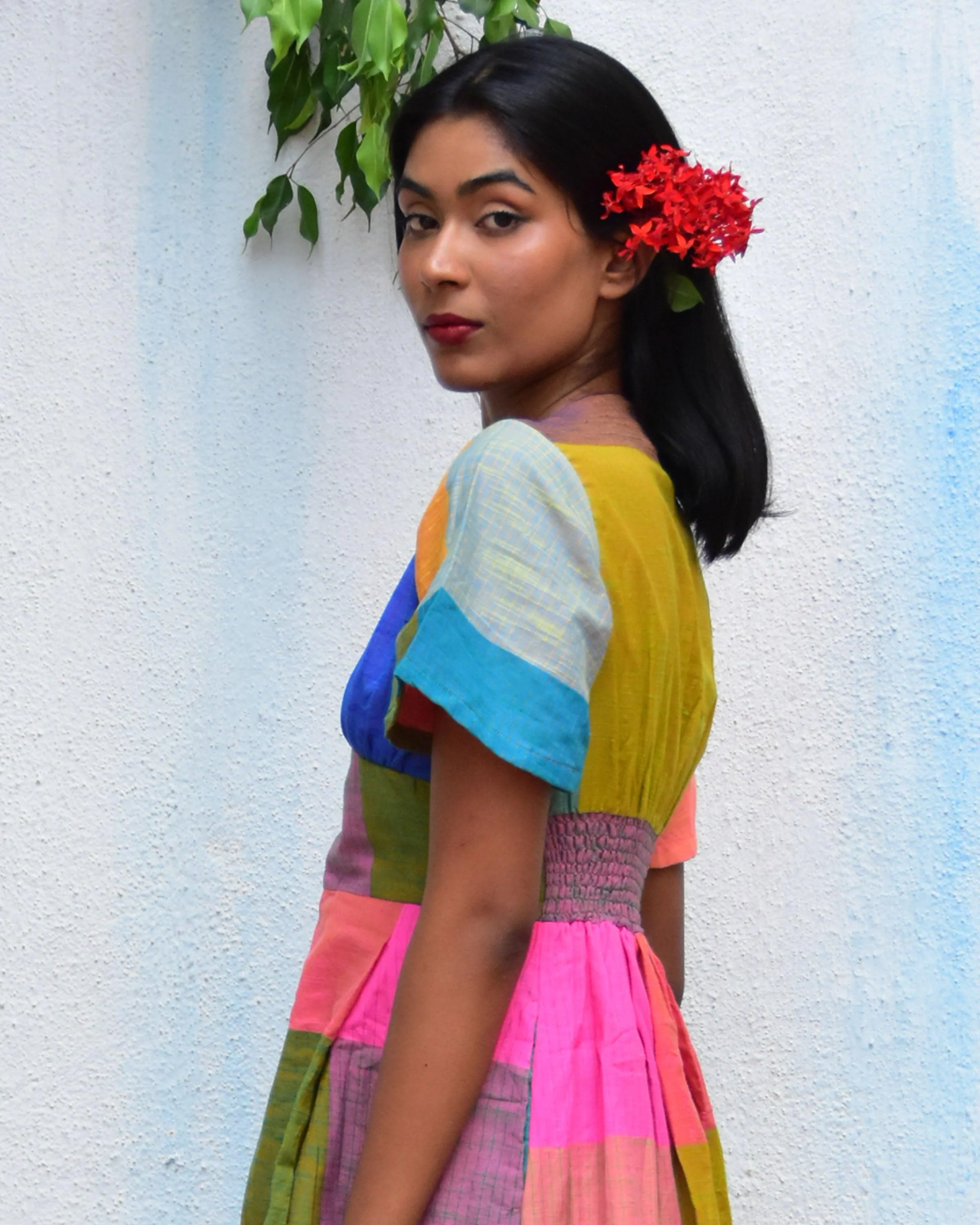 Multicolor Mirage Handwoven Cotton Dress - Rc - Image 7