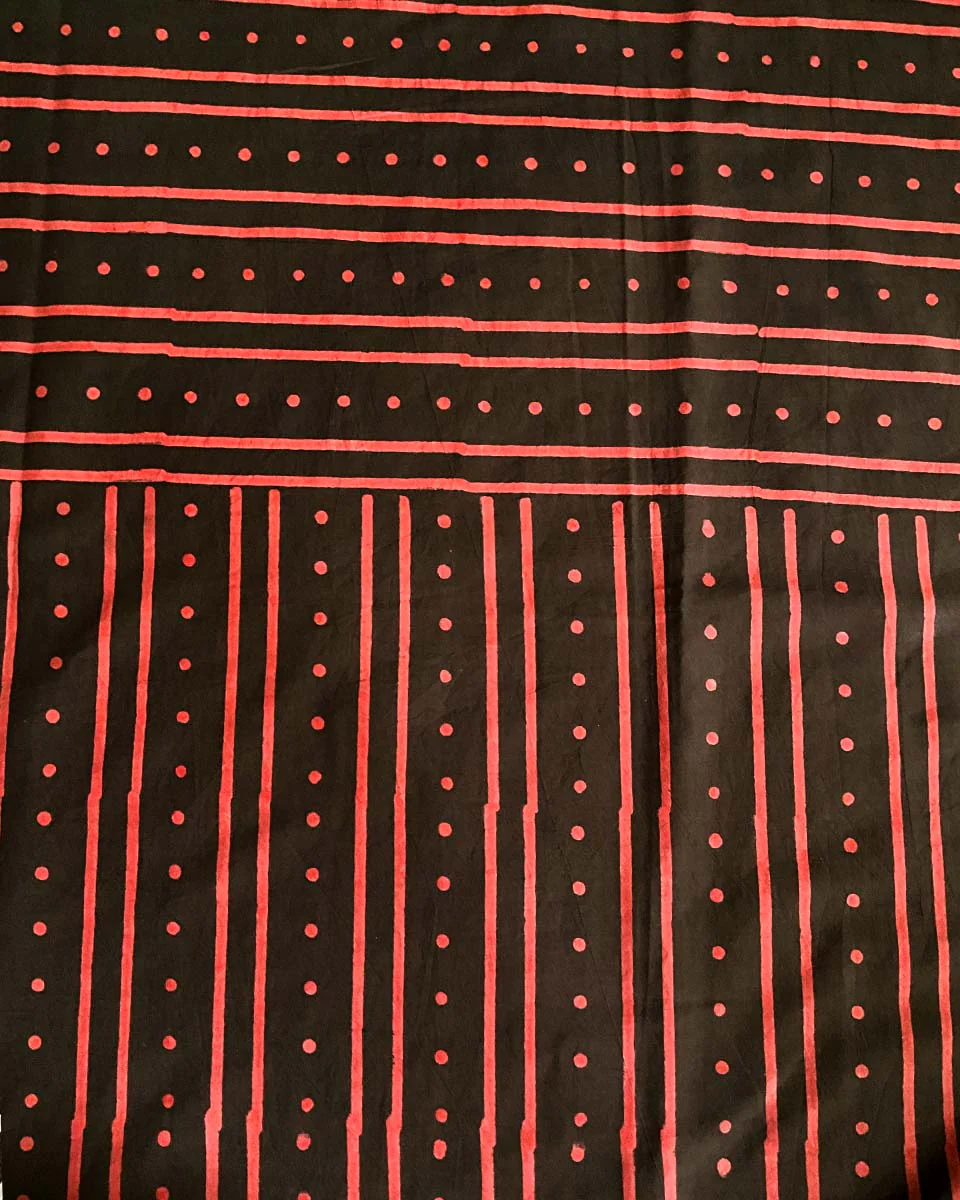 Nadiya Kinare Brown Hand Block Printed Cotton Saree - WW - Image 9