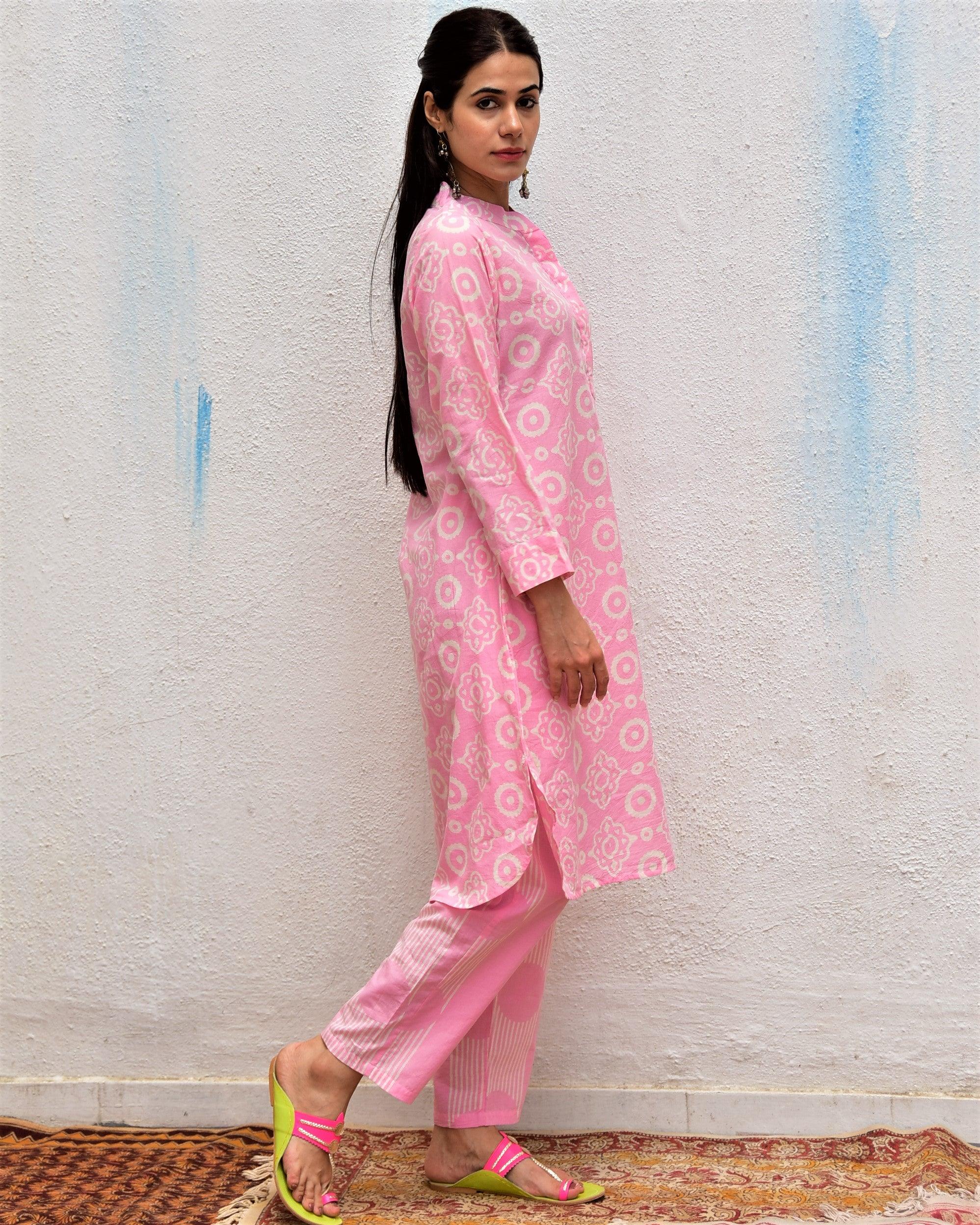 Nazneen Handblockprinted Cotton Kurta Set Of 2-Sor - Image 6