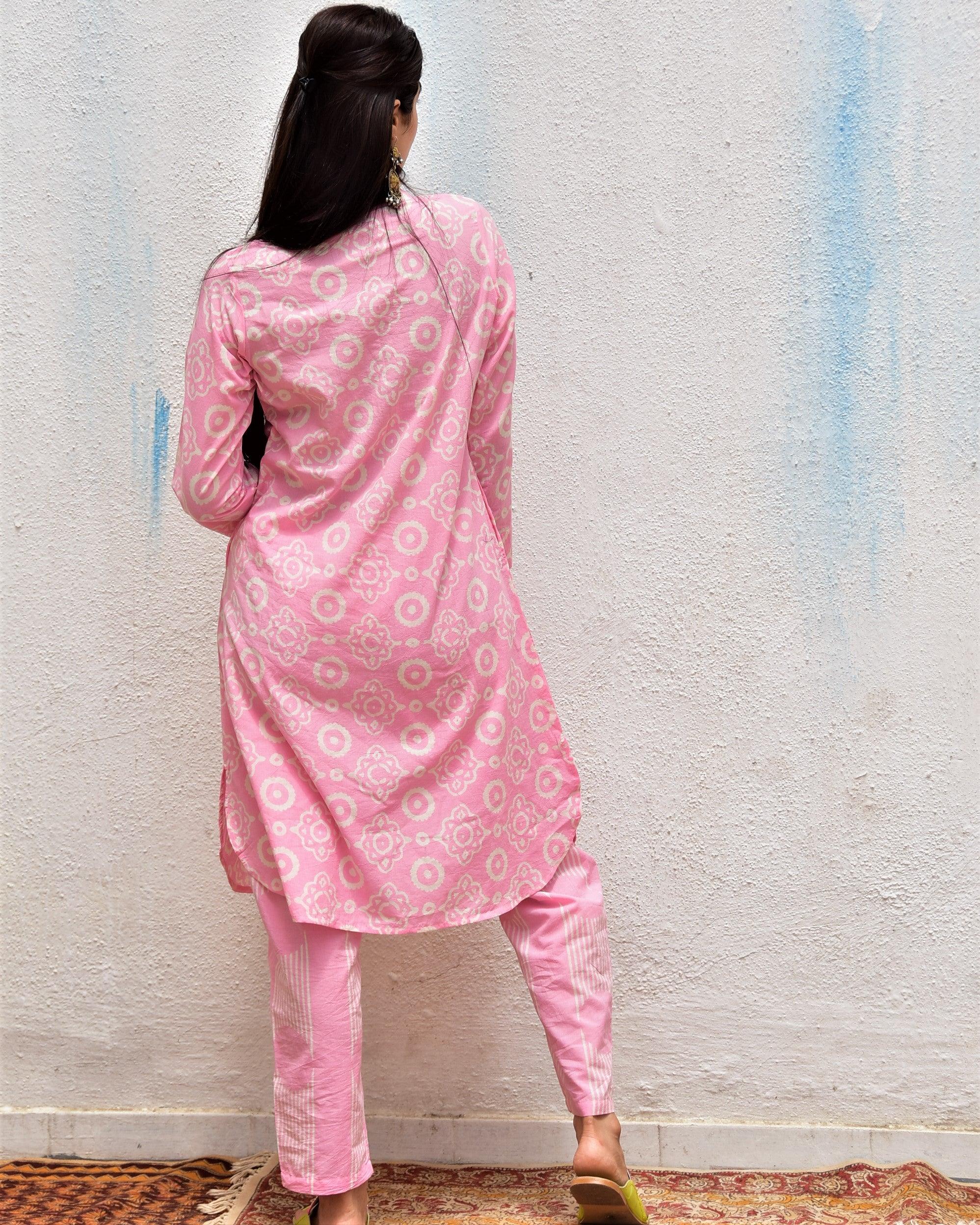 Nazneen Handblockprinted Cotton Kurta Set Of 2-Sor - Image 8
