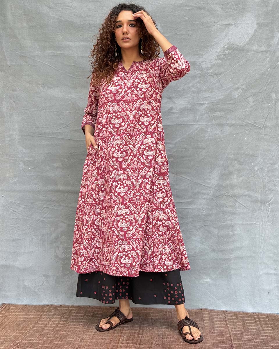 Nightâ€™s Sigh Block printed Cotton Kurti