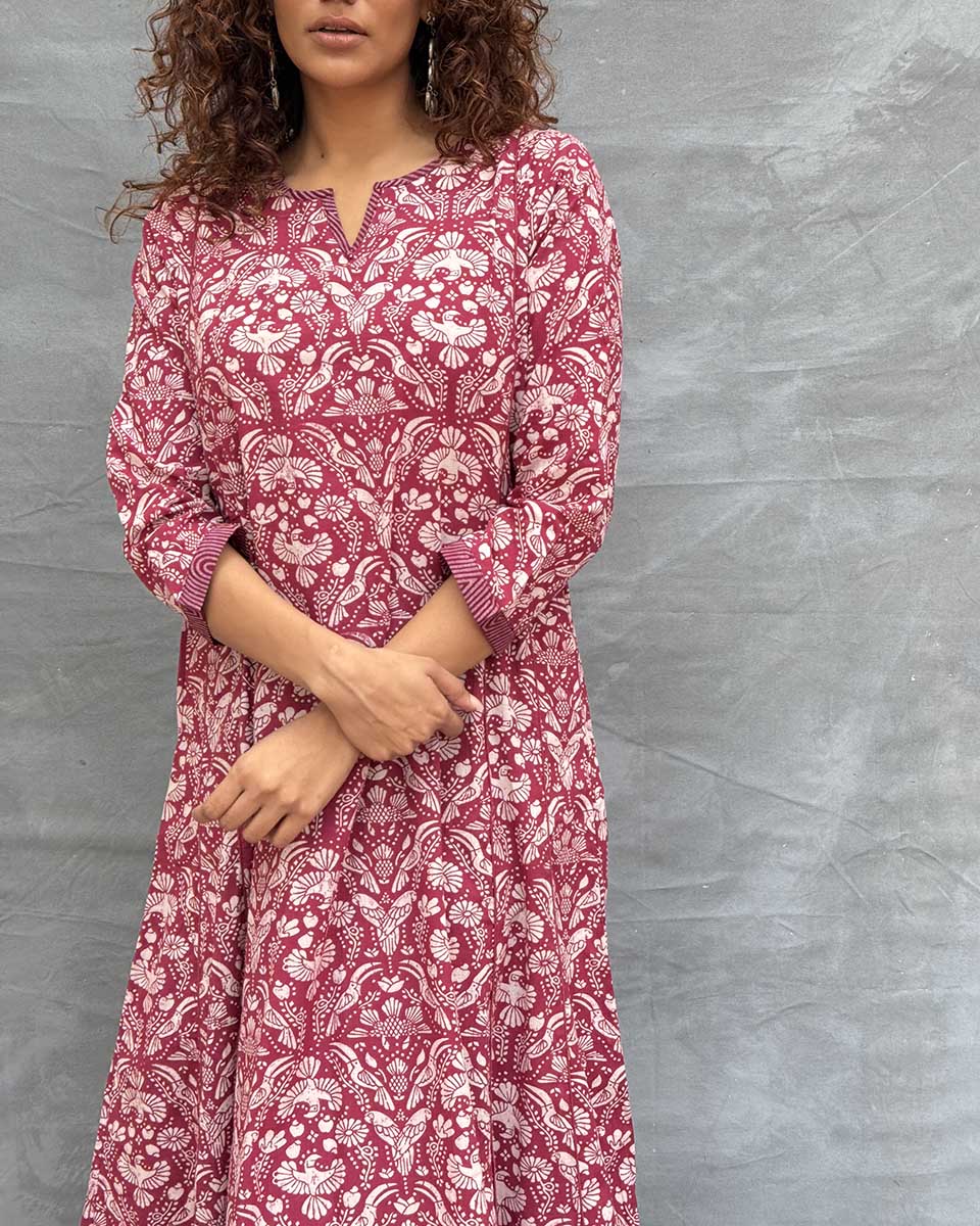 Nightâ€™s Sigh Block printed Cotton Kurti - Image 10
