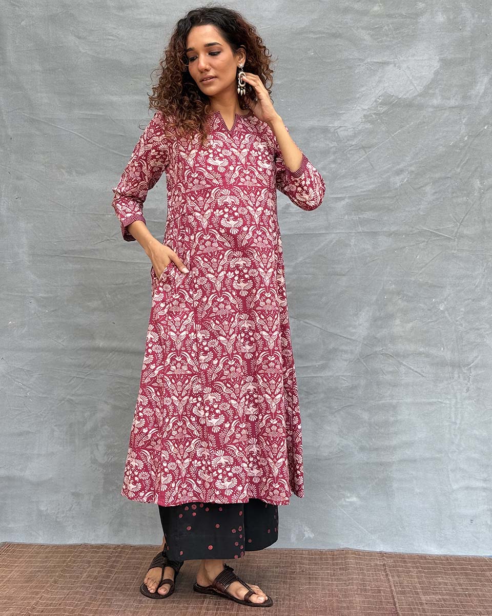 Nightâ€™s Sigh Block printed Cotton Kurti - Image 6