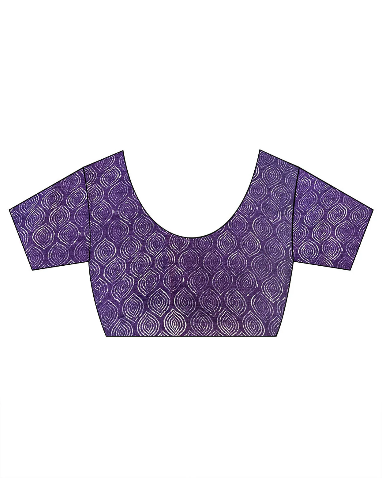 Noori Royal Purple Handblock Linen Saree - TARA - Image 11