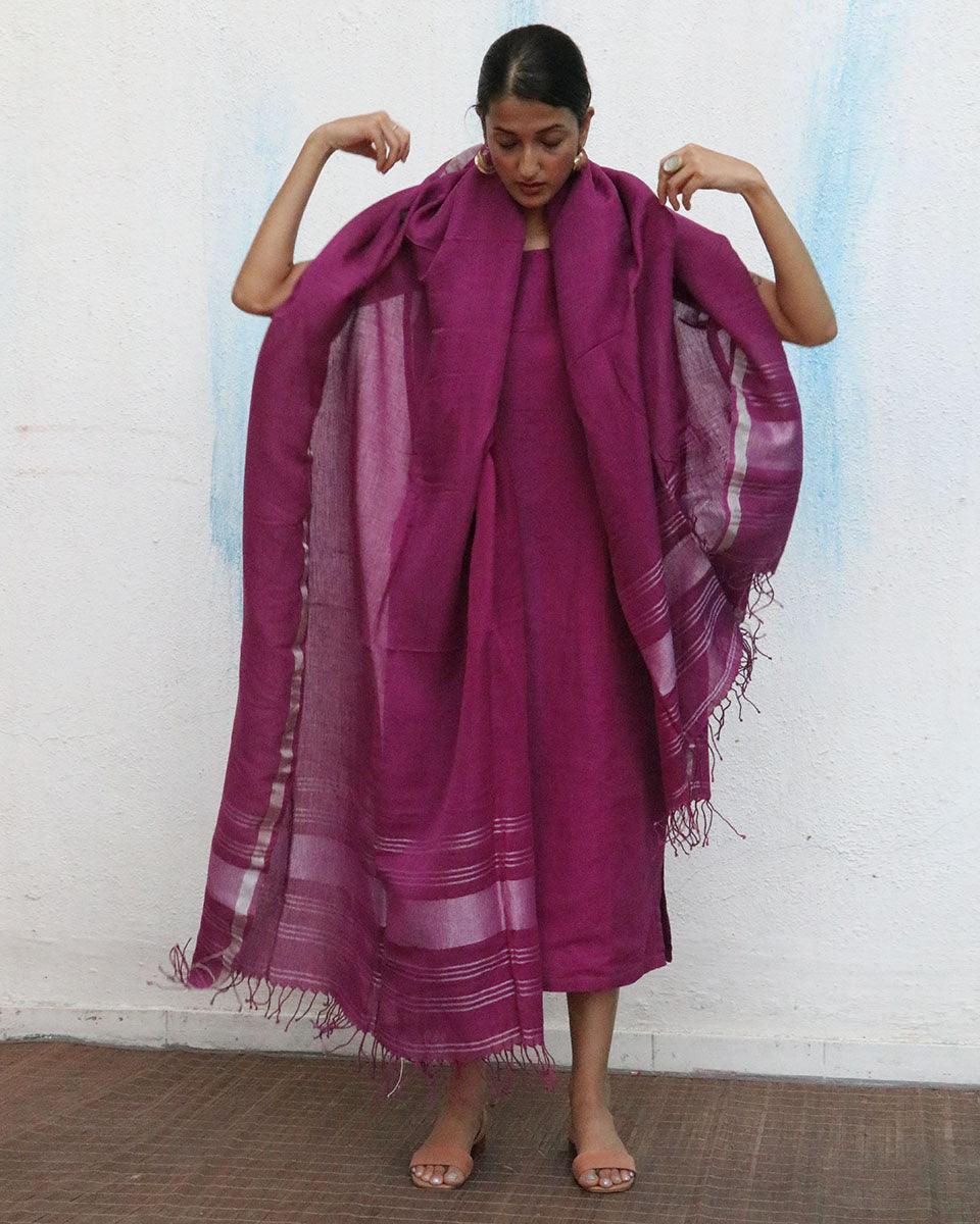 Nora Handwoven Linen Dupatta - Breathe - Image 4