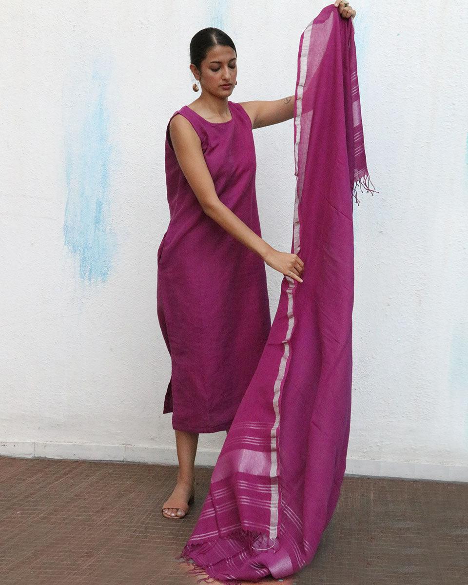 Nora Handwoven Linen Dupatta - Breathe - Image 5