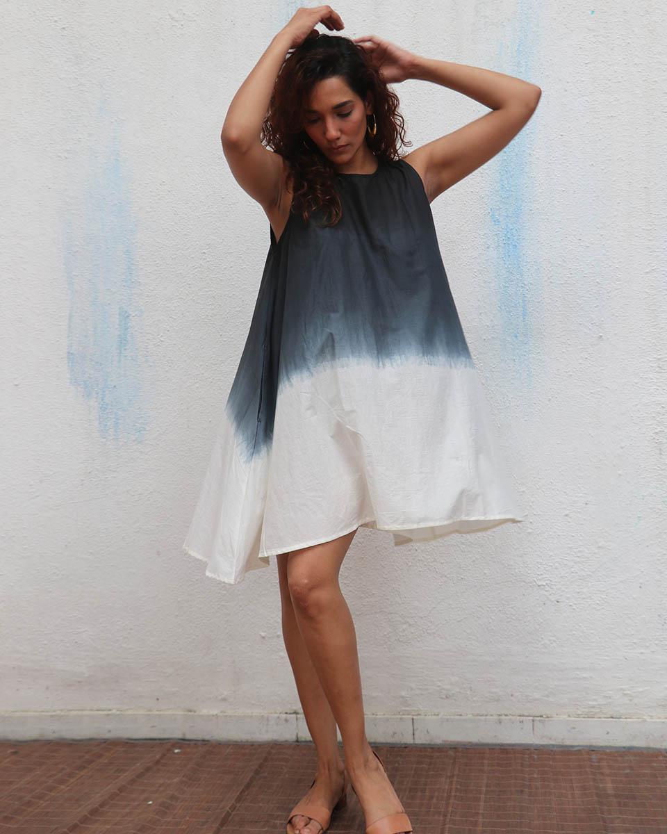 Oreo Truffle Block Printed Cotton Dress - Mono - Image 10