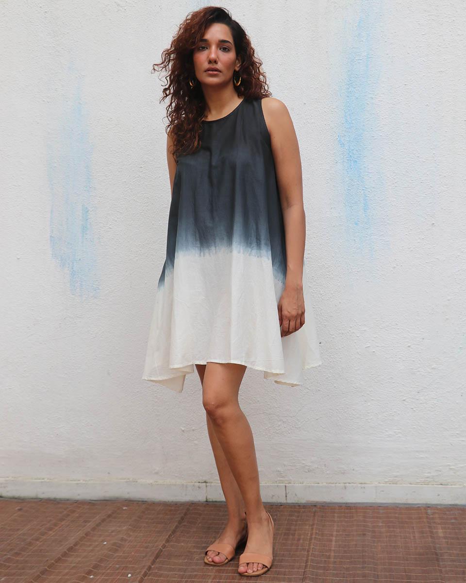 Oreo Truffle Block Printed Cotton Dress - Mono - Image 5