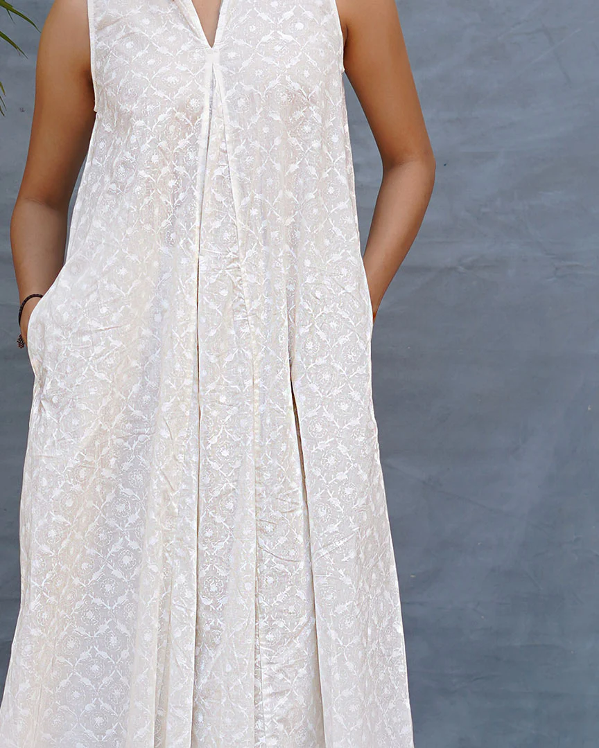 Pakeezah Cotton Kurta Set - Safed - Image 4